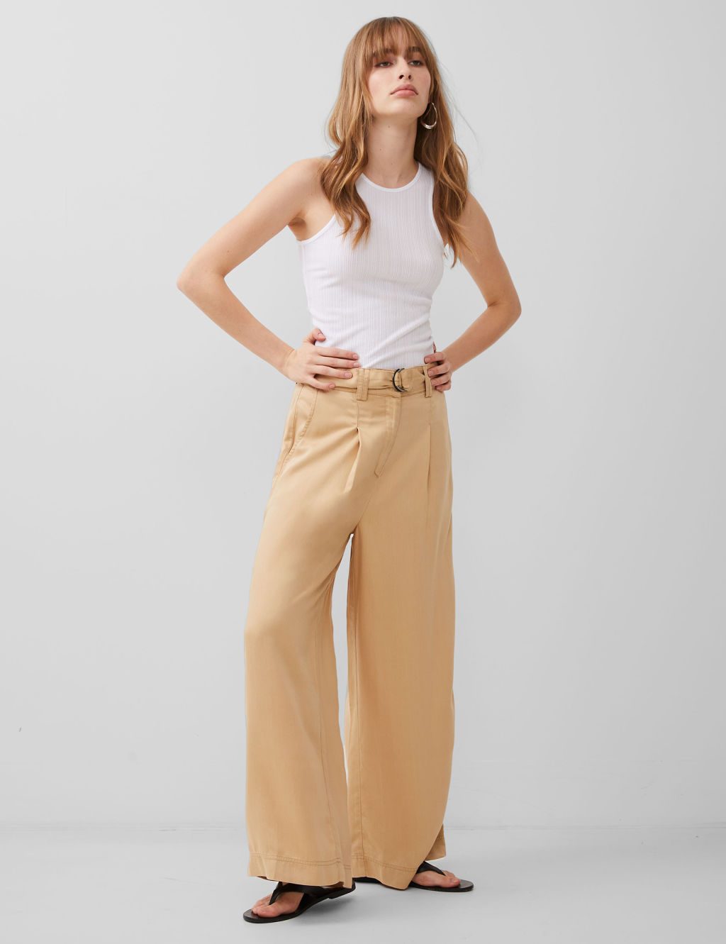 Pure lyocell™ Belted Wide Leg Trousers 3 of 4