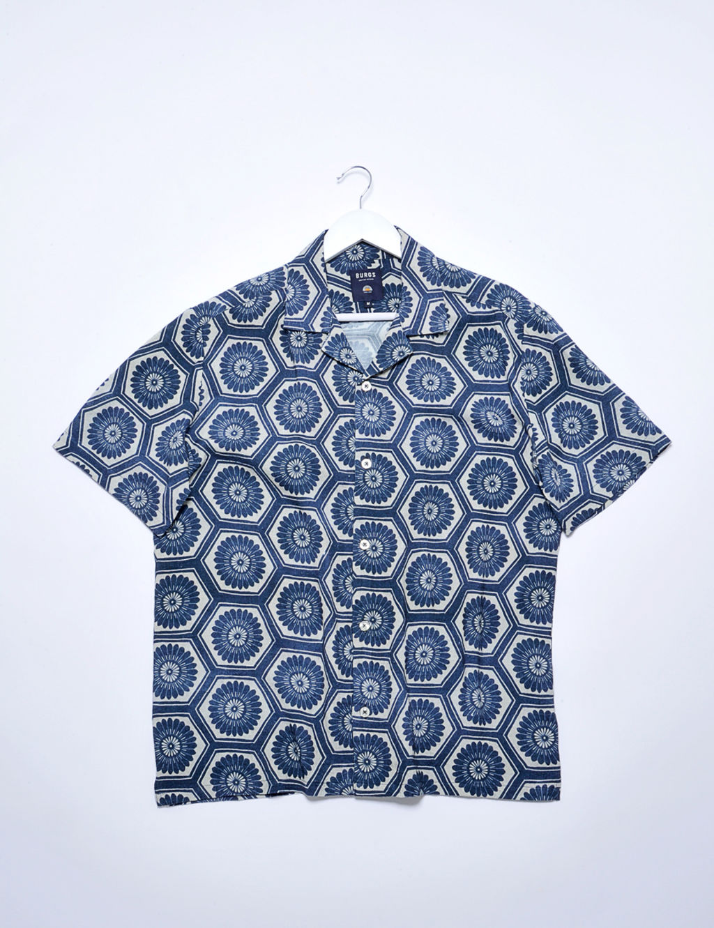 Linen Blend Floral Geometric Print Shirt 1 of 6