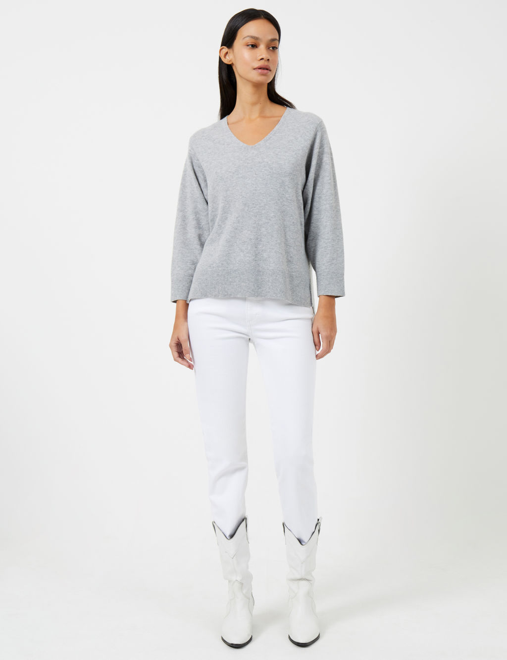 Textured V-Neck Relaxed Jumper with Wool 3 of 4