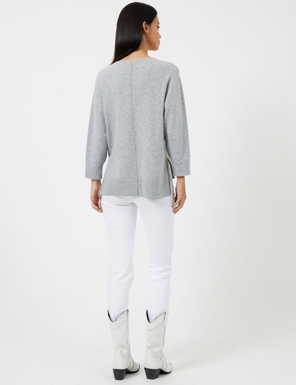 Textured V-Neck Relaxed Jumper with Wool 4 of 4
