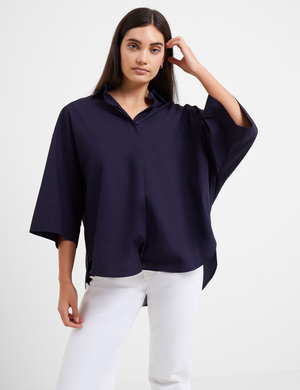 3/4 SLEEVE PRINT SHIRT TOP-Y5245 main image 1