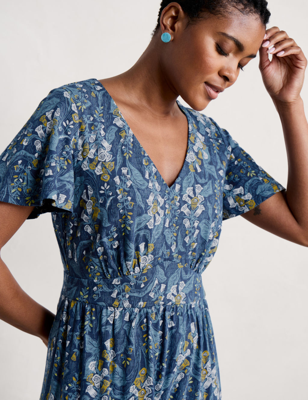 Pure Cotton Floral V-Neck Midaxi Dress | Seasalt Cornwall | M&S