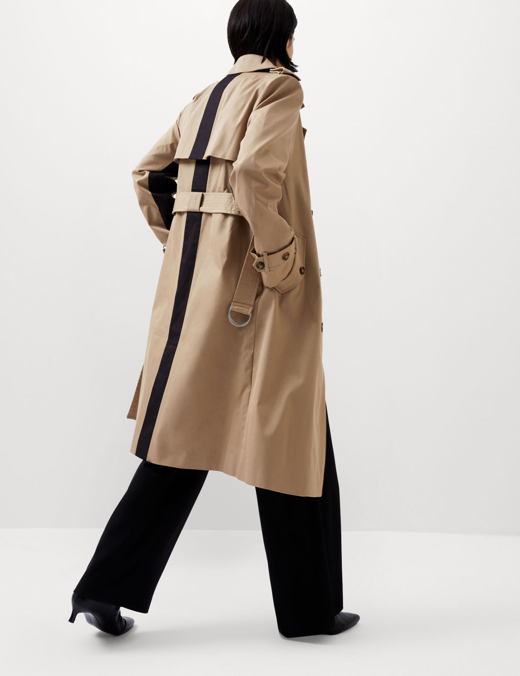Twill Oversized Longline Trench Coat