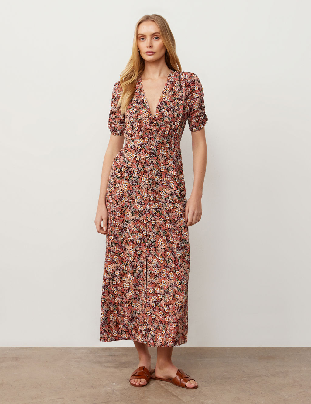 Floral V-Neck Midaxi Tea Dress | Finery London | M&S