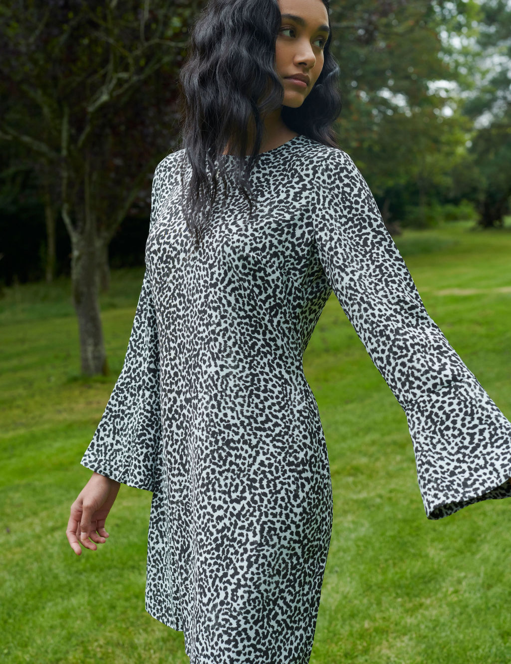 Animal Print Mini Shift Dress