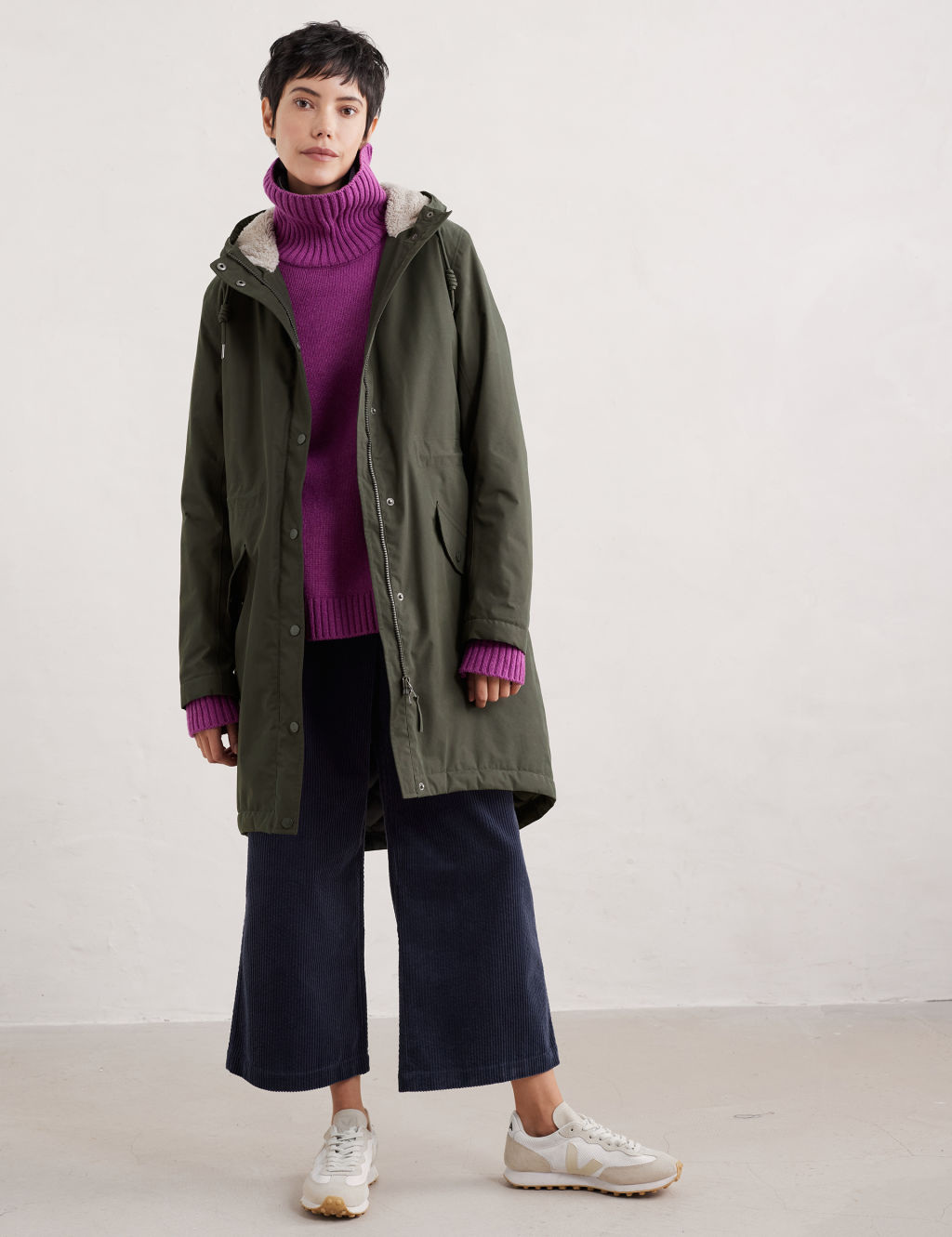 Cotton Rich Waterproof Longline Parka Coat