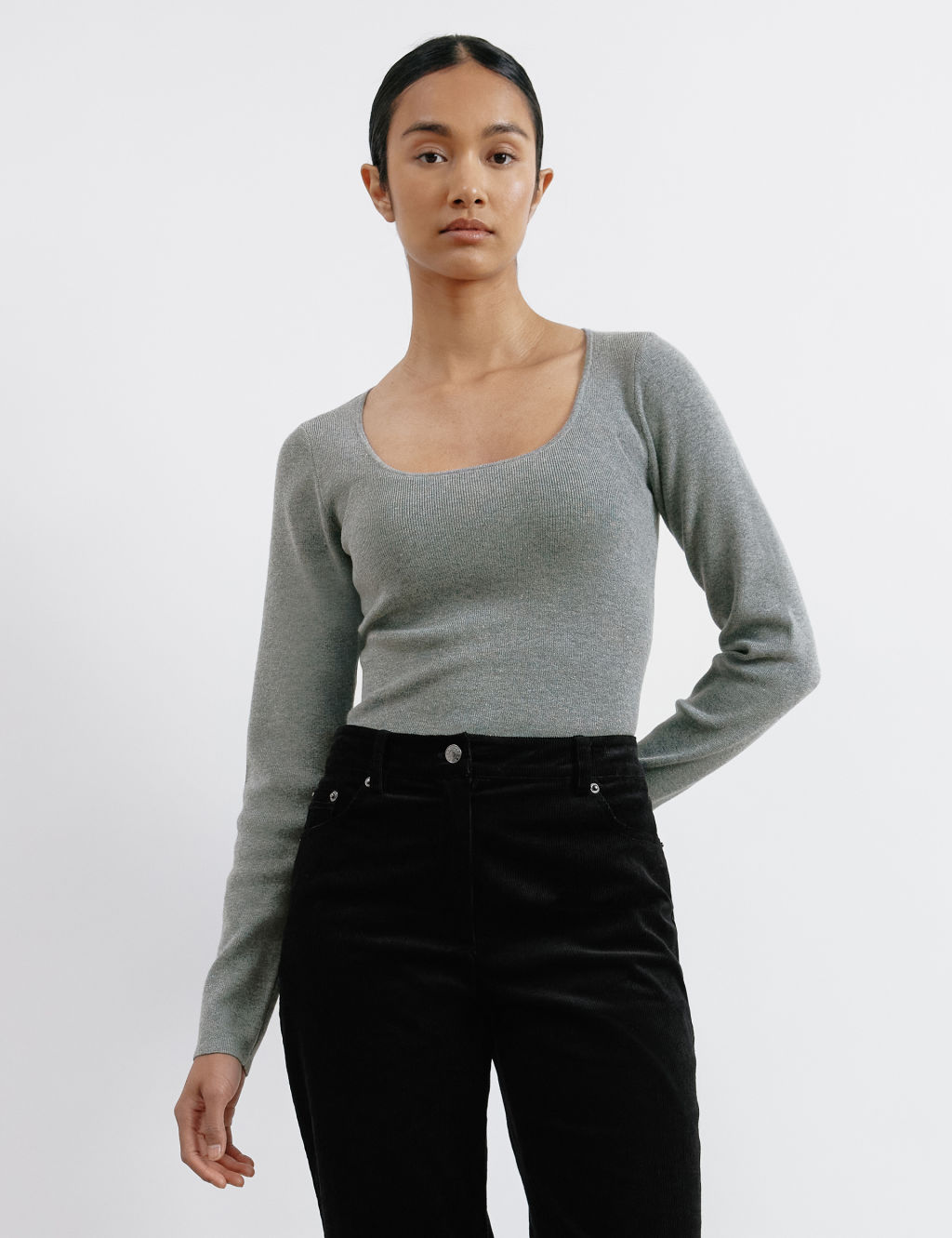 Scoop Neck Knitted Top