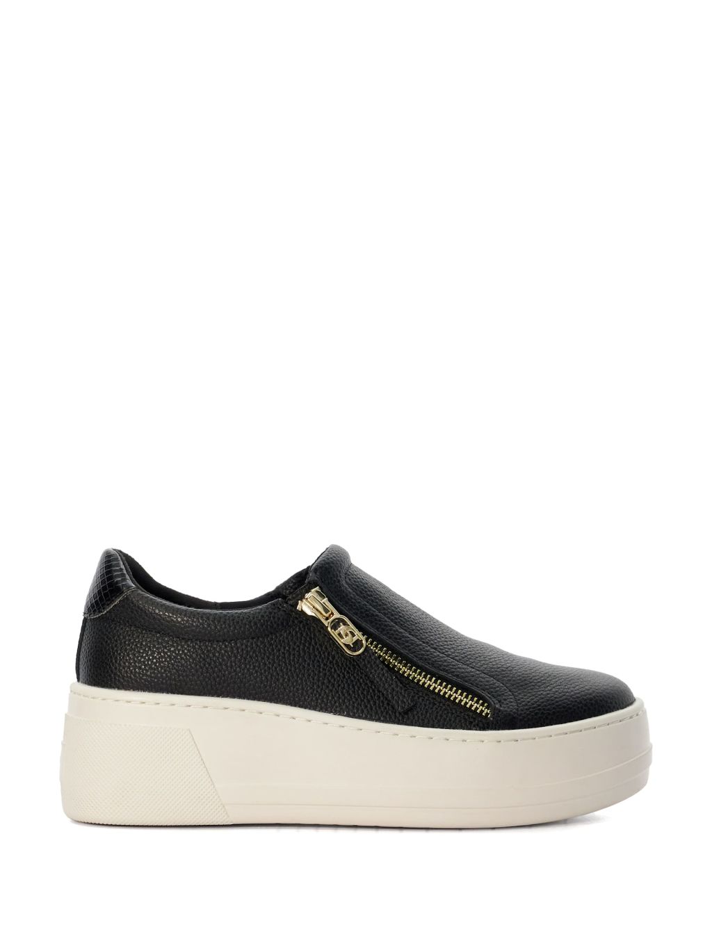 Leather Metallic Platform Trainers