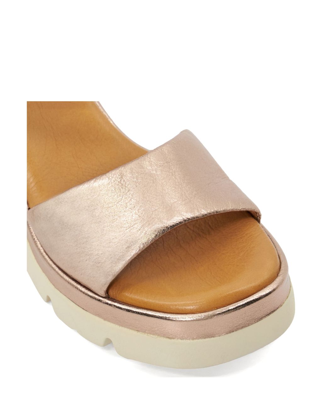 Leather Metallic Wedge Sandals 5 of 5