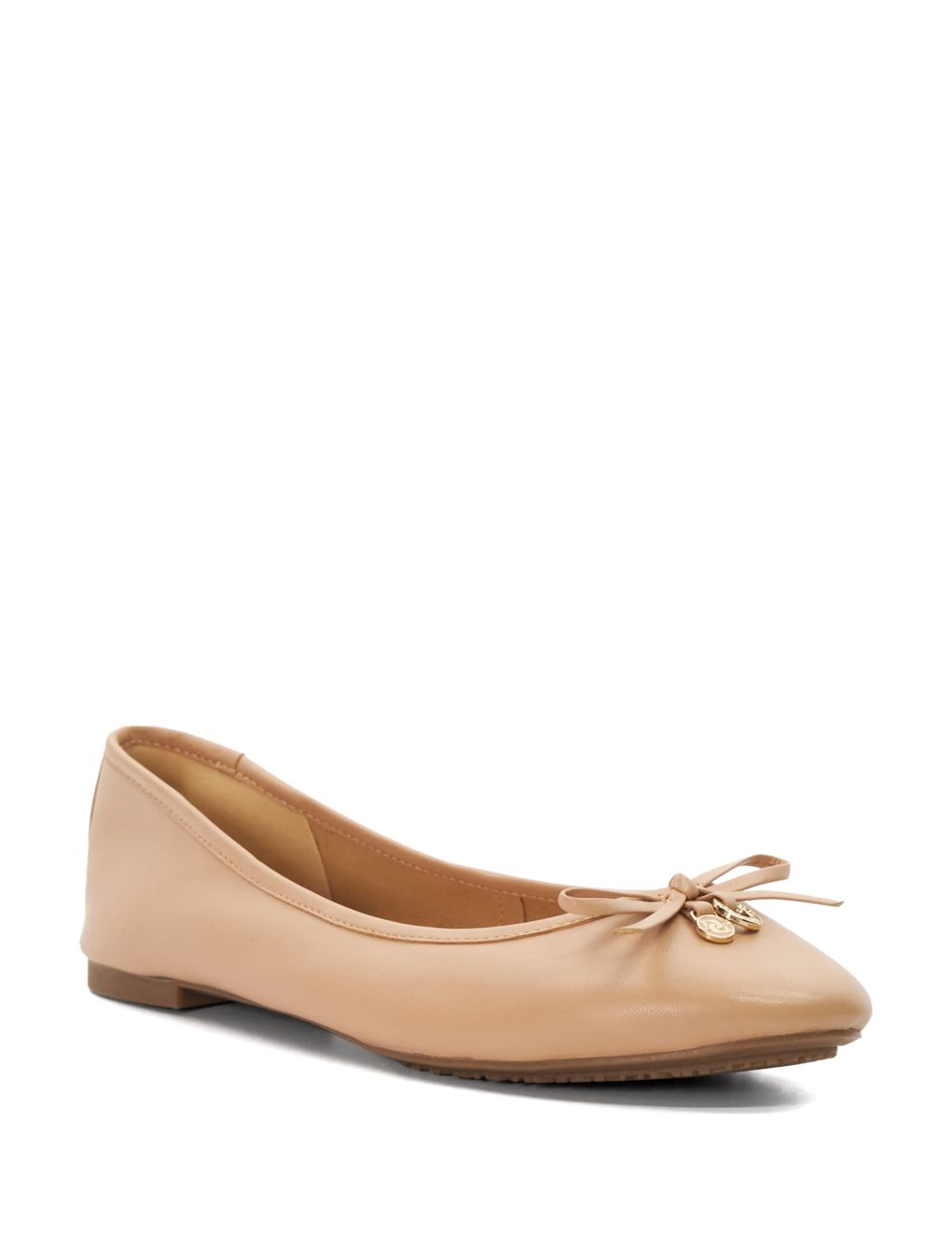 Leather Bow Flat Ballet Pumps 1 of 5