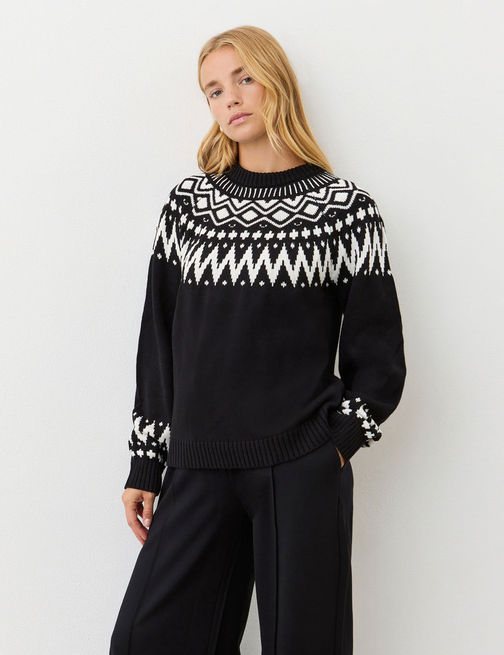 Cotton Blend Patterned Jumper