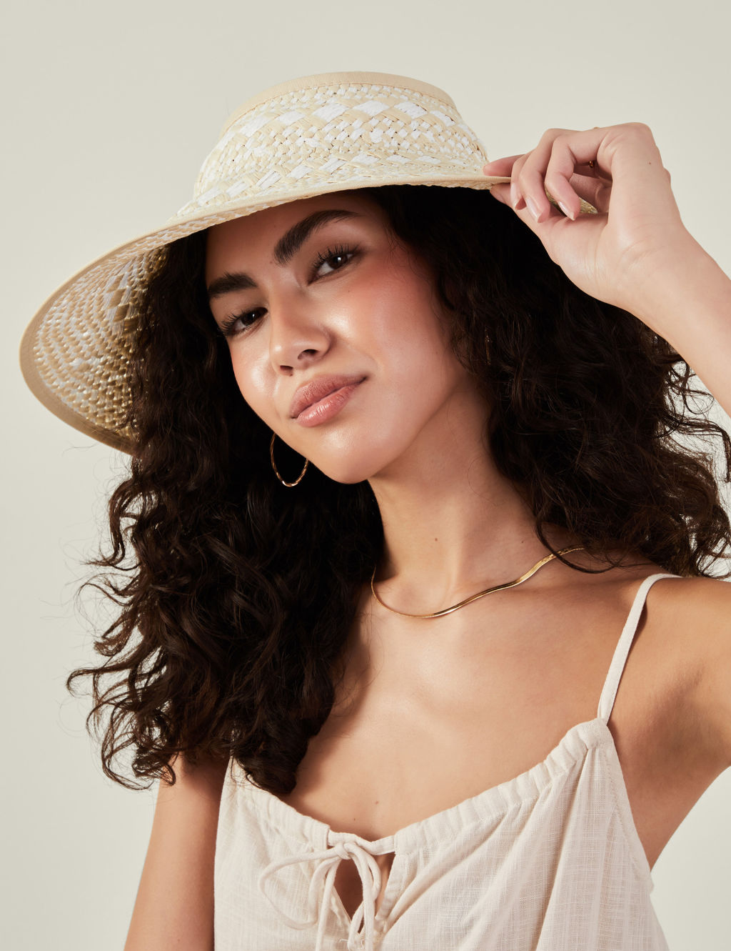 Woven Wide Brim Visor