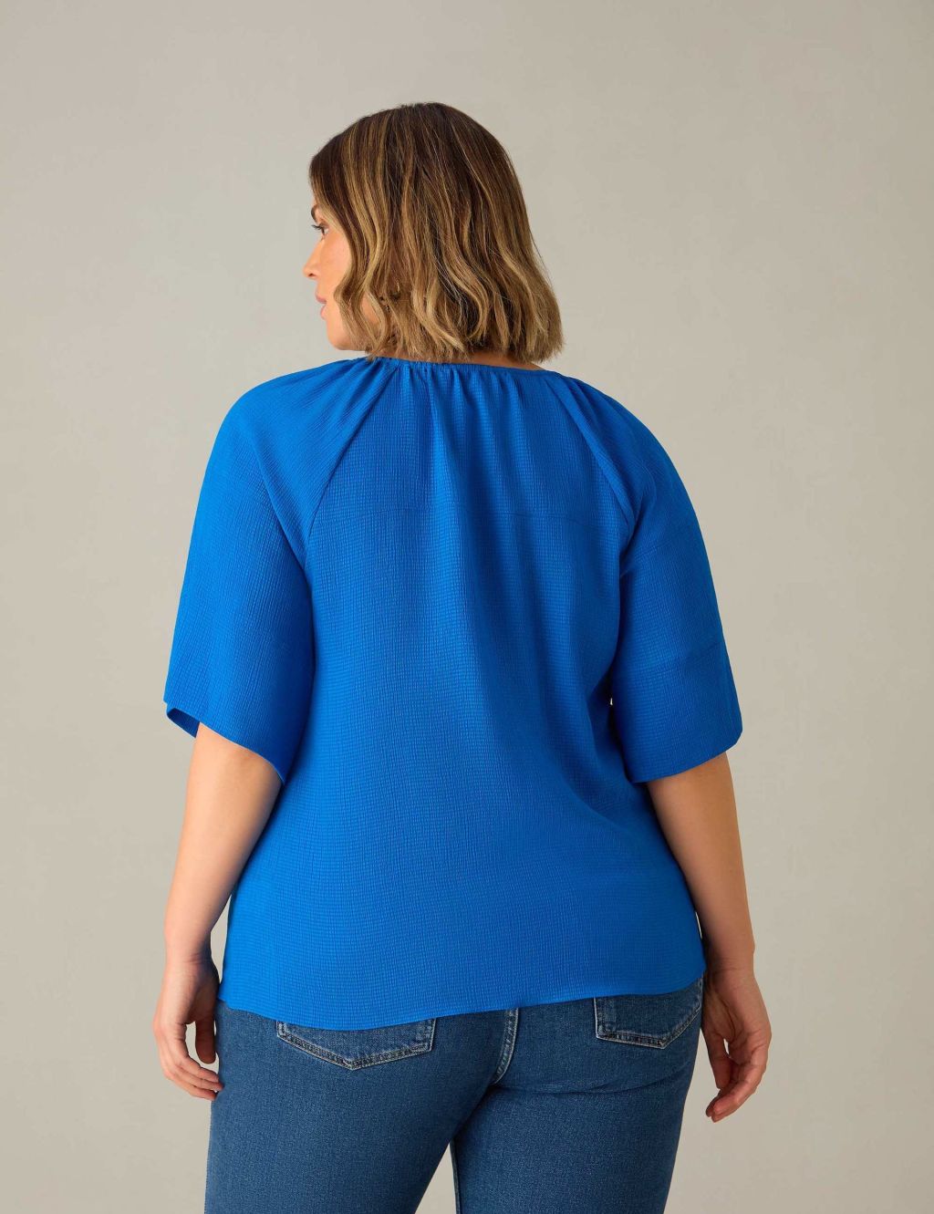 Textured V-Neck Blouse | Live Unlimited London | M&S
