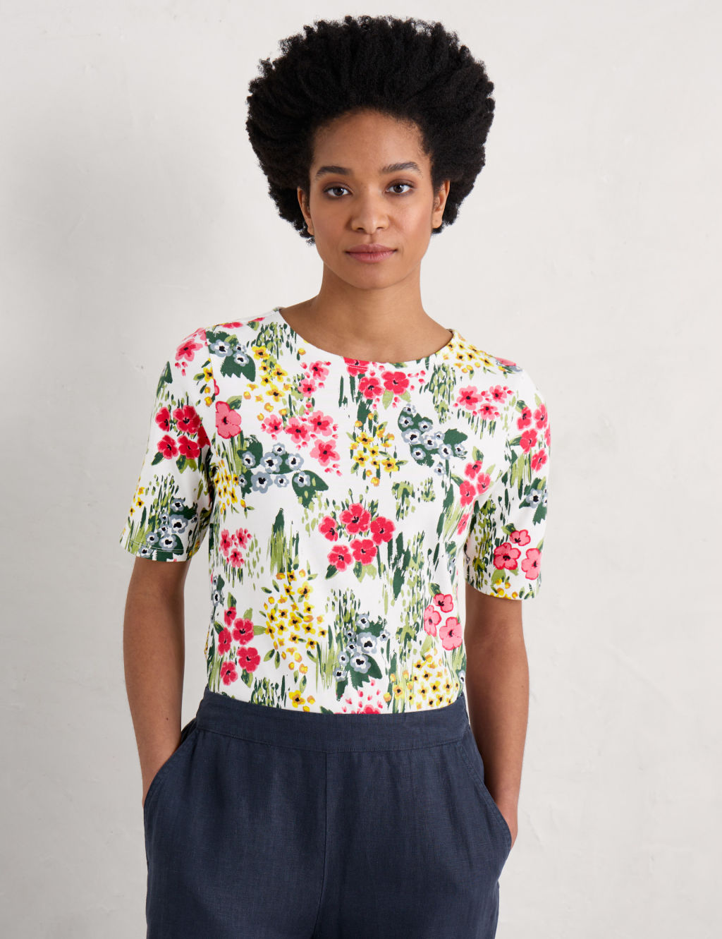 Water Flower Round Neck Top main image 0