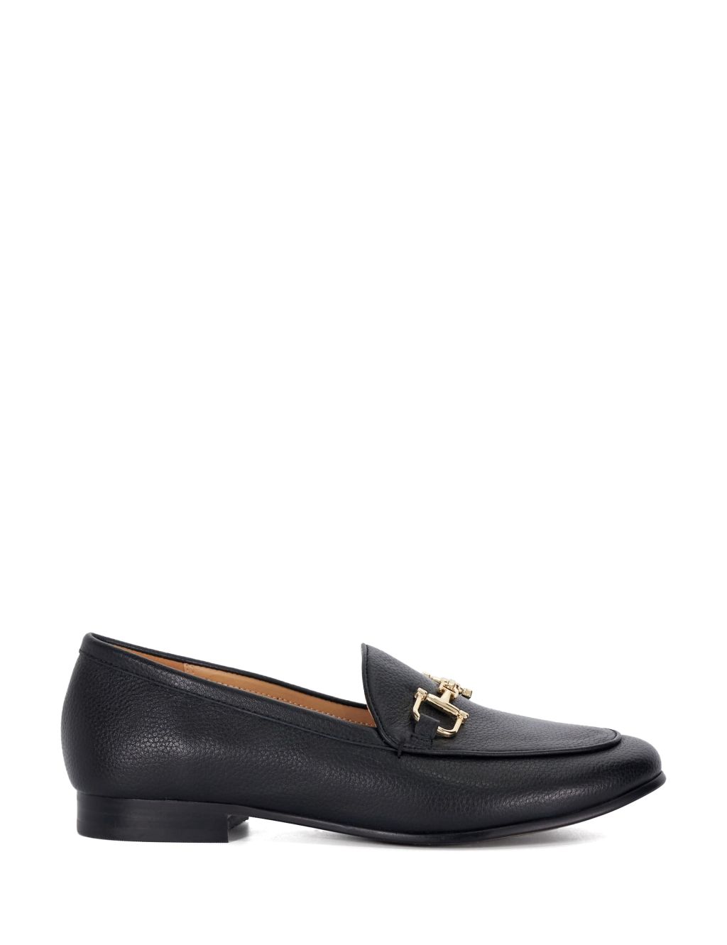 Leather Bar Flat Loafers