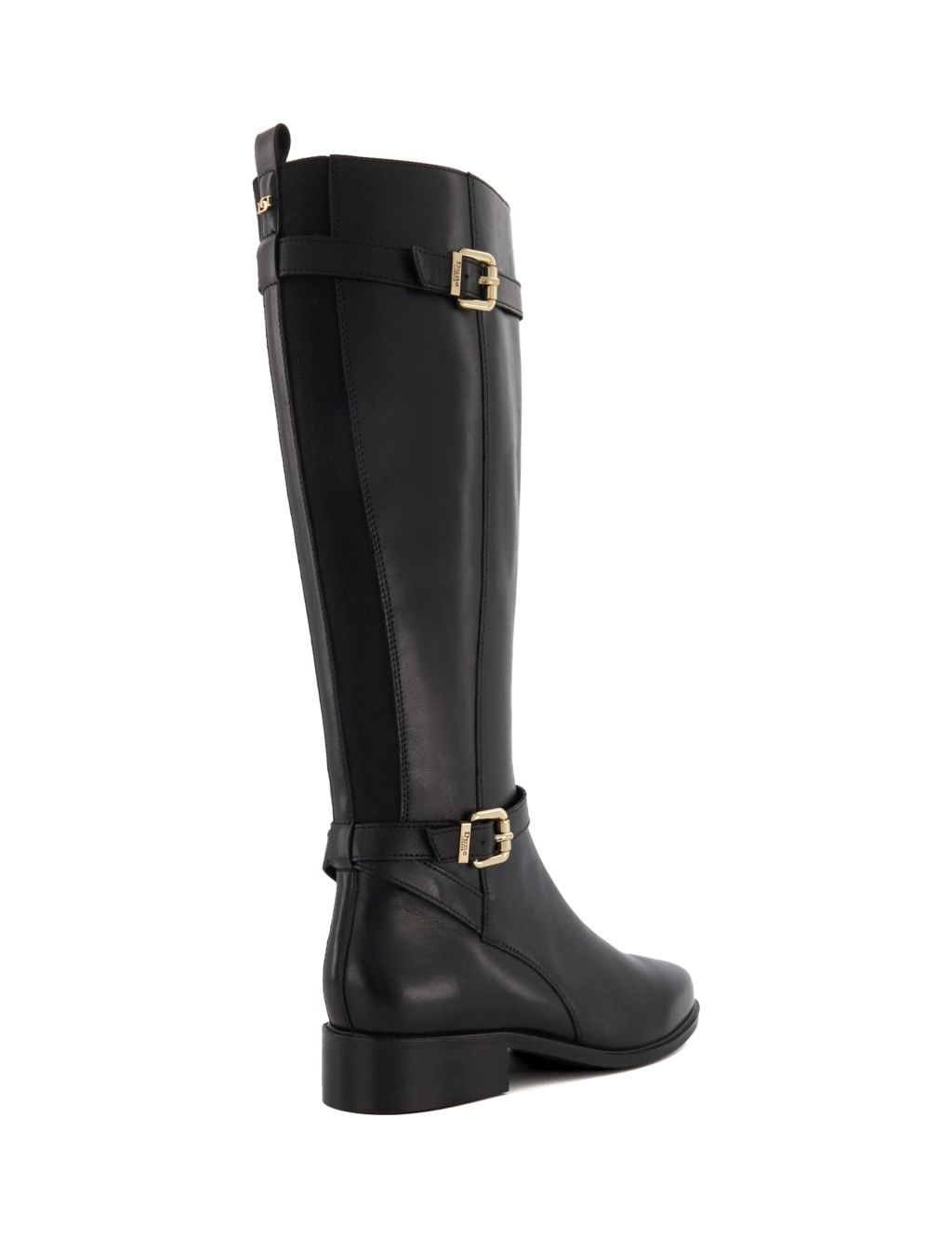 Leather Buckle Block Heel Knee High Boots 2 of 4