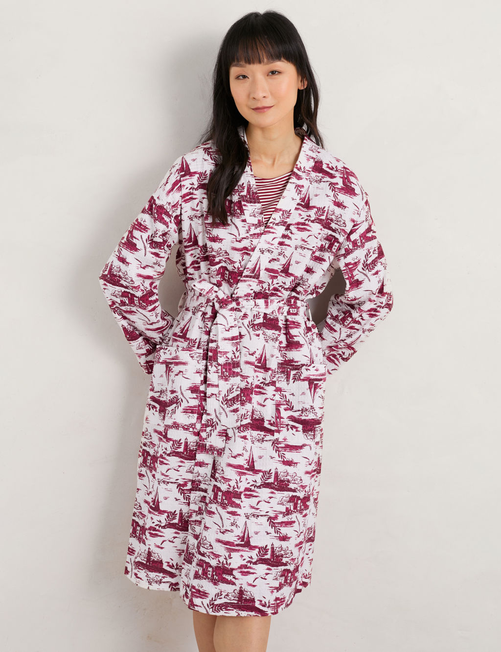 Pure Cotton Printed Tie Dressing Gown 2 of 5