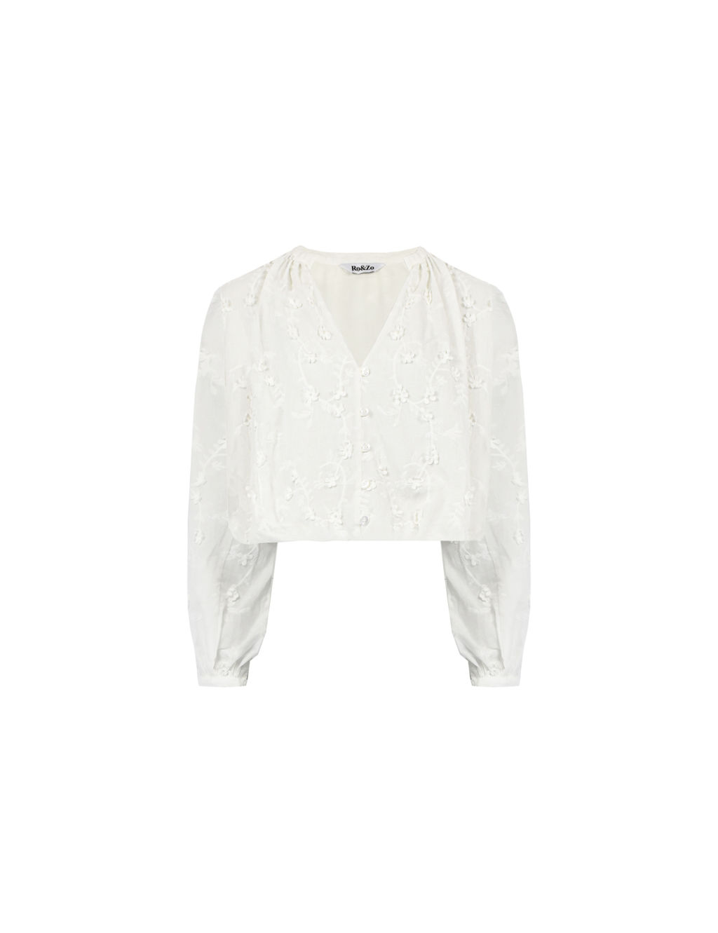 Pure Cotton Embroidered V-Neck Blouse 1 of 5