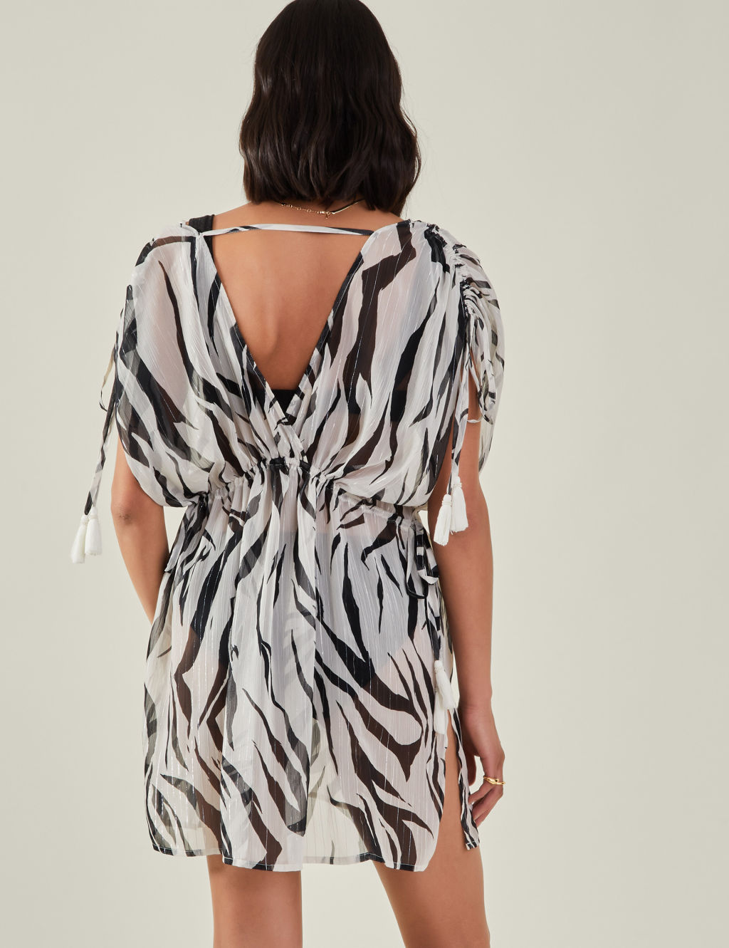 Animal Print V-Neck Mini Kaftan Dress | ACCESSORIZE | M&S