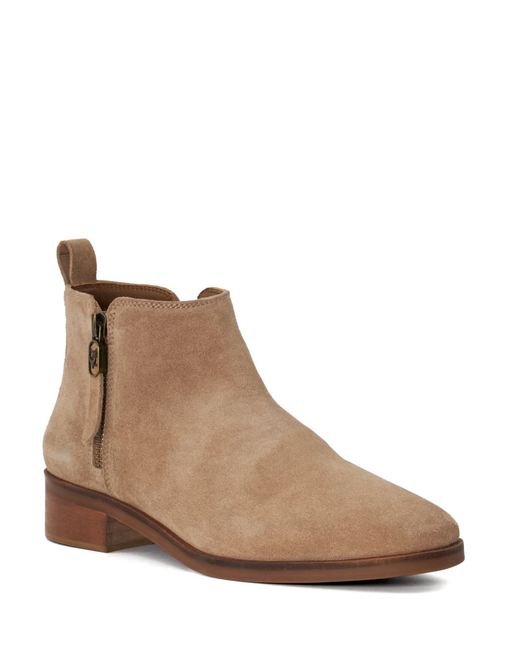 Suede Block Heel Ankle Boots 1 of 6