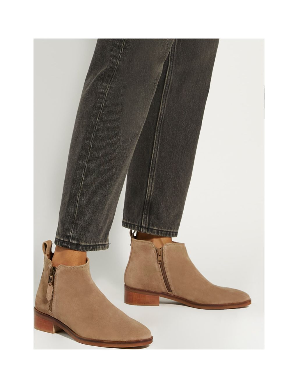 Suede Block Heel Ankle Boots 2 of 6