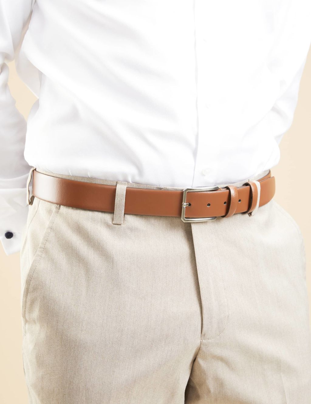 Leather Rectangular Buckle Belt
