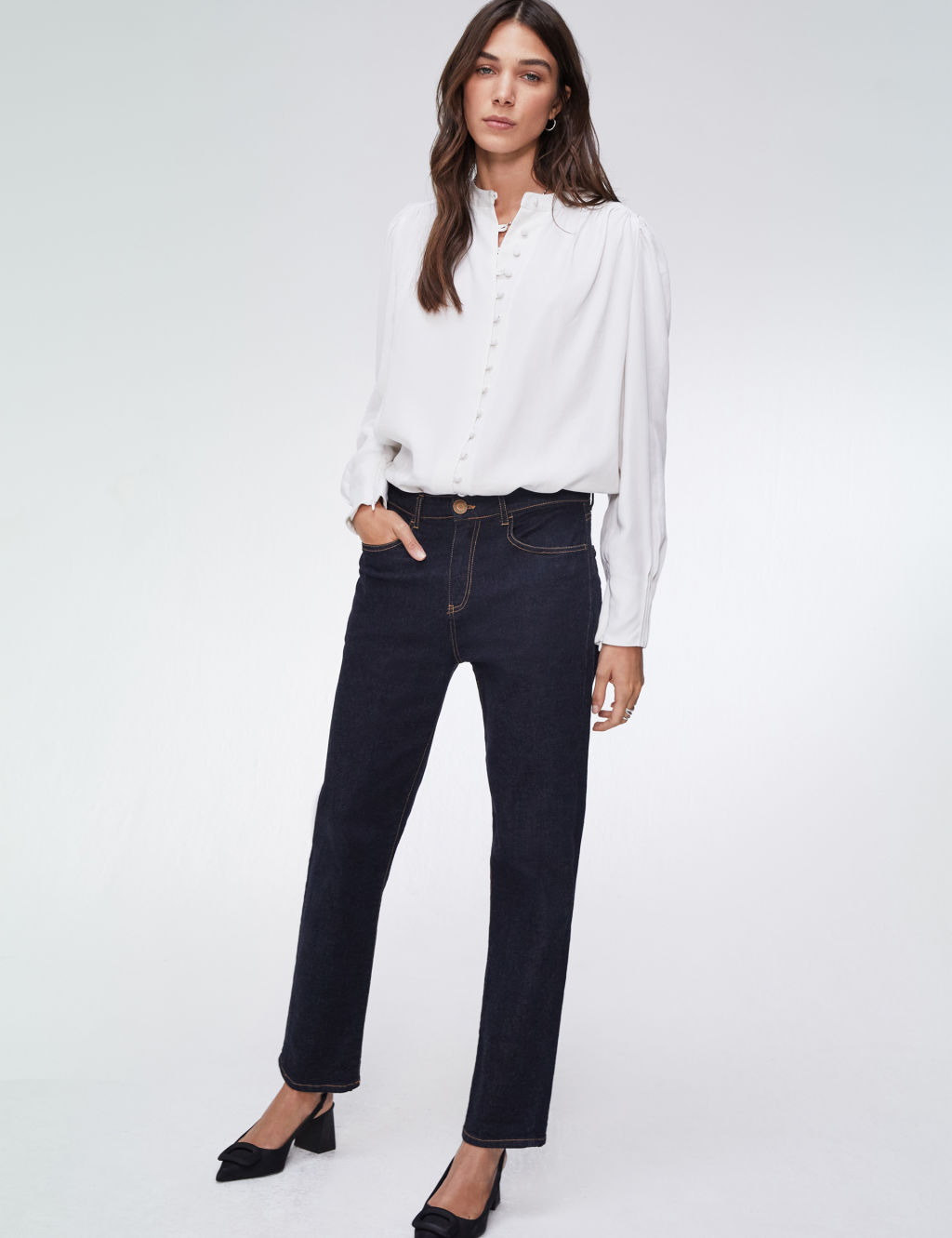 Boyfriend Mid Rise Ankle Grazer Jeans