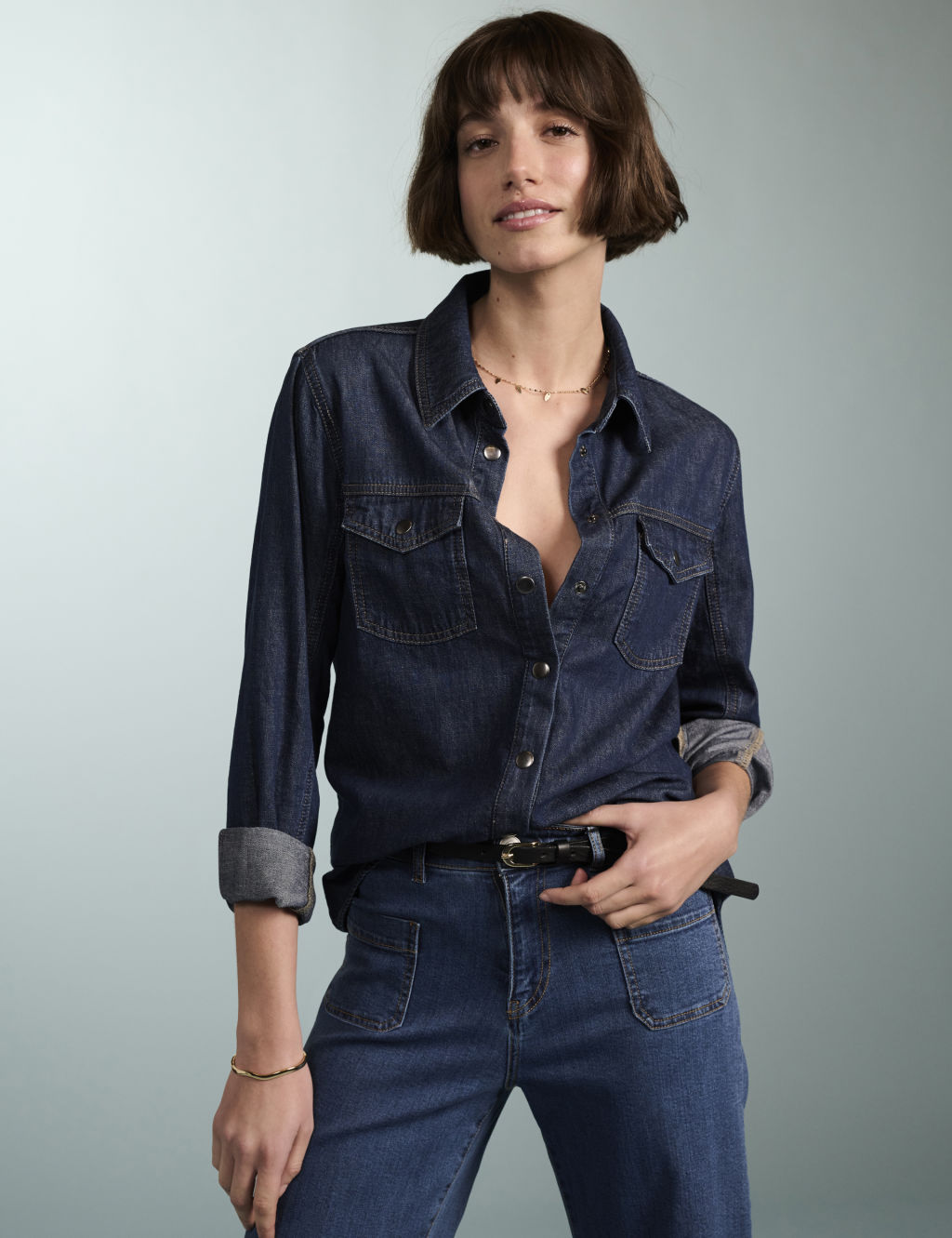 Denim Collared Shirt 1 of 4