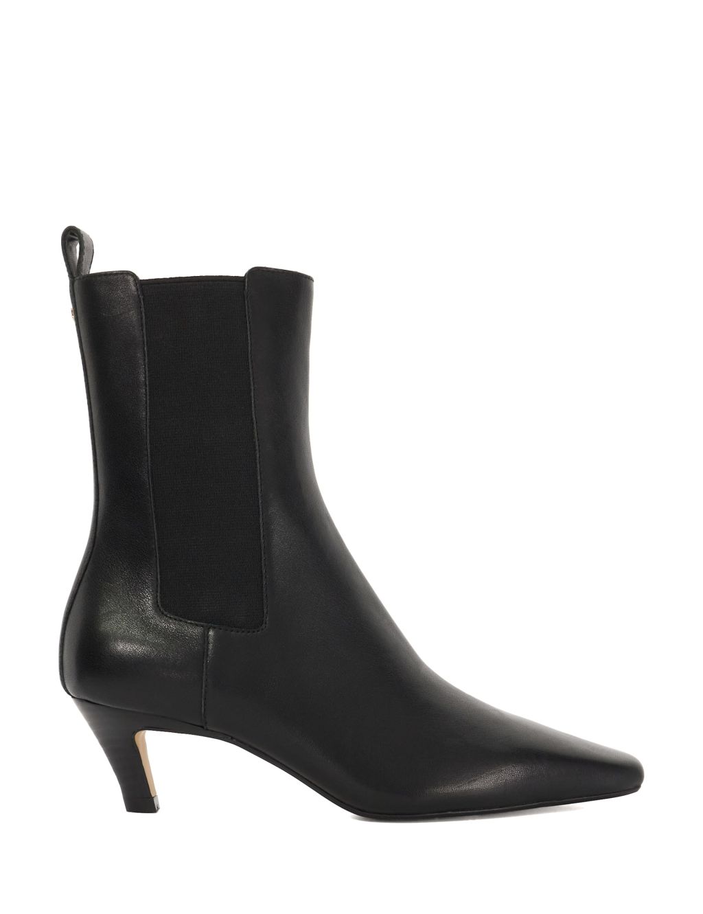 Leather Kitten Heel Ankle Boots