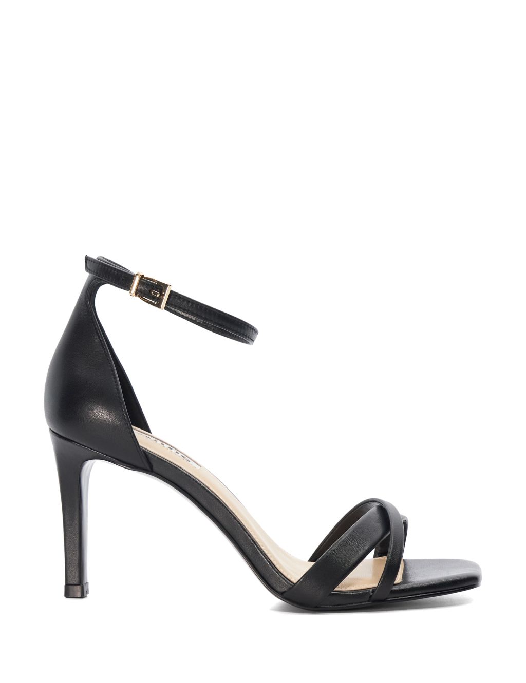 Little mistress black studded stiletto heel sandals