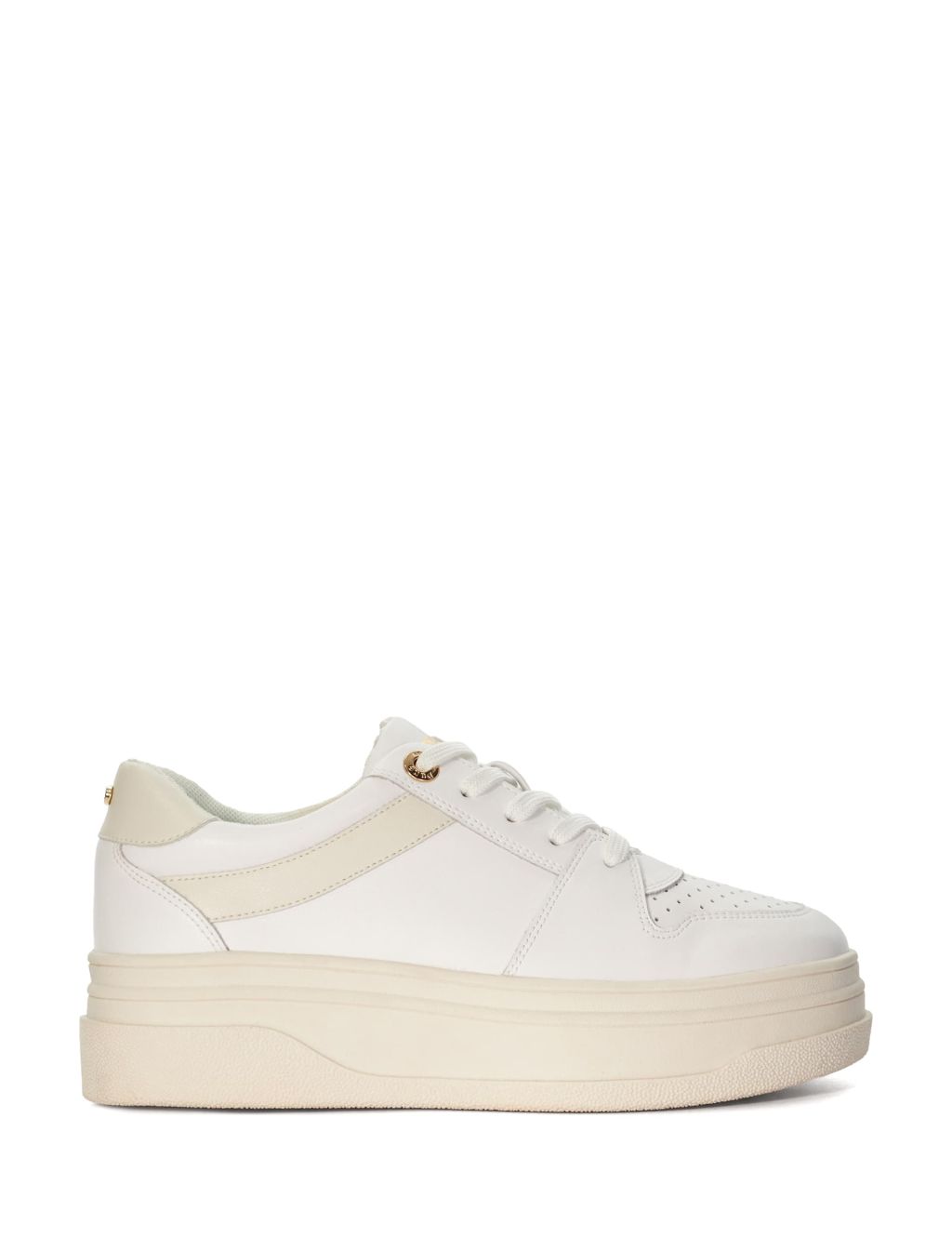 Leather Lace Up Flatform Trainers 3 of 5