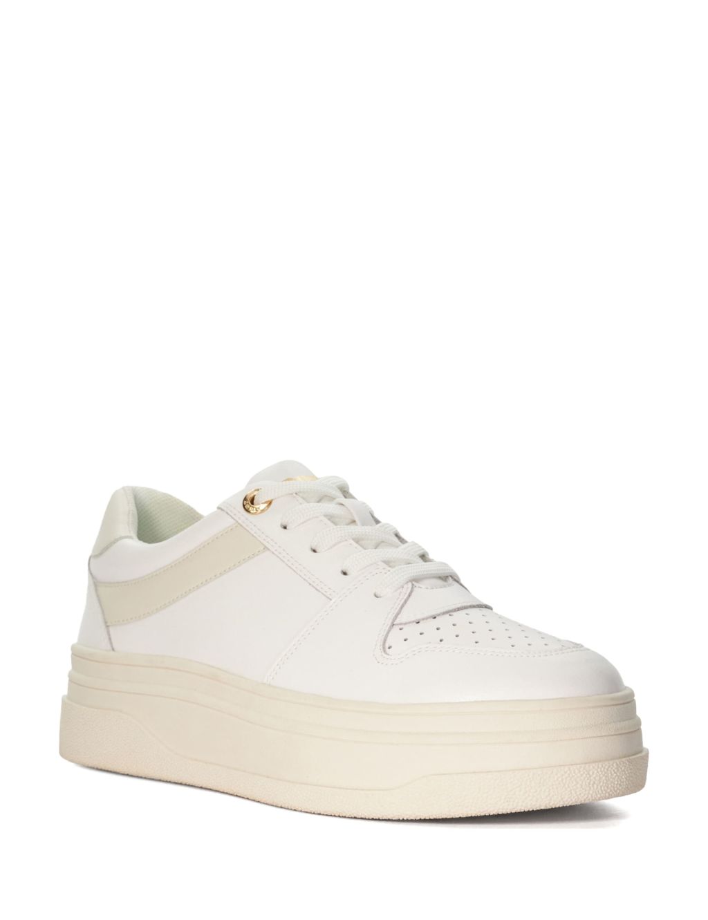 Leather Lace Up Flatform Trainers 1 of 5