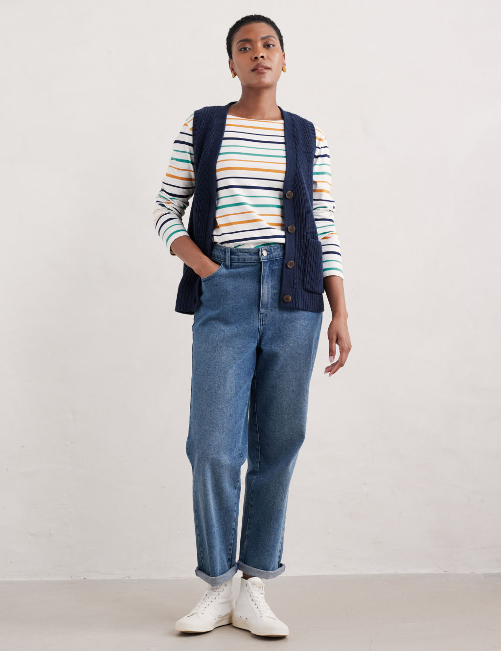 Pure Cotton Striped Top