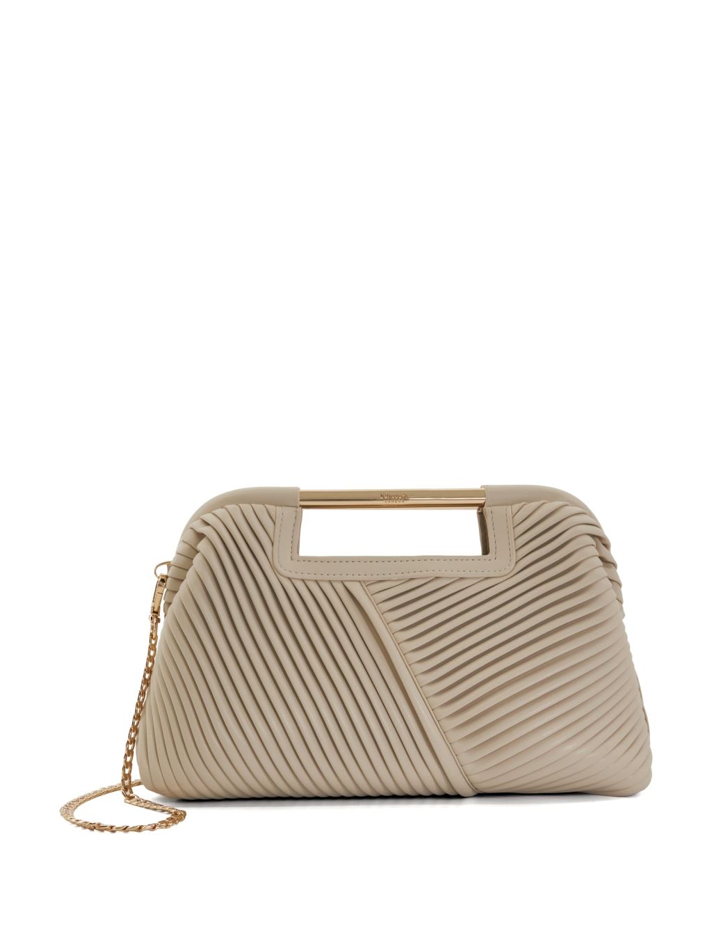 Pleated Chain Strap Clutch Bag