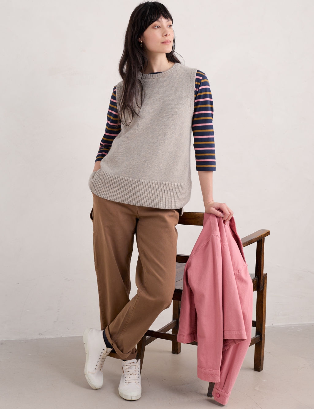 Wool Rich Crew Neck Knitted Vest
