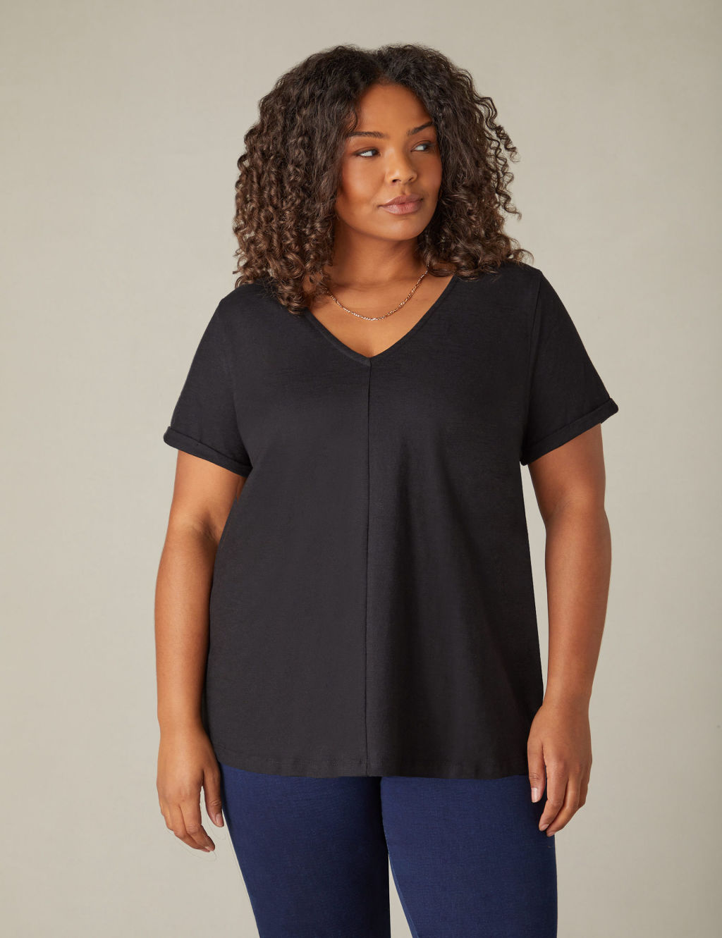 Pure Cotton V-Neck T-Shirt | Live Unlimited London | M&S