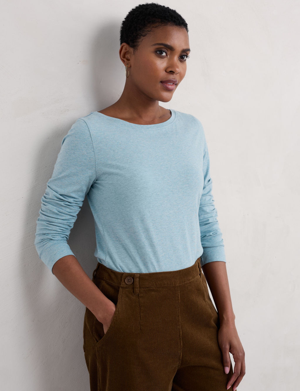 Jersey Crew Neck Top