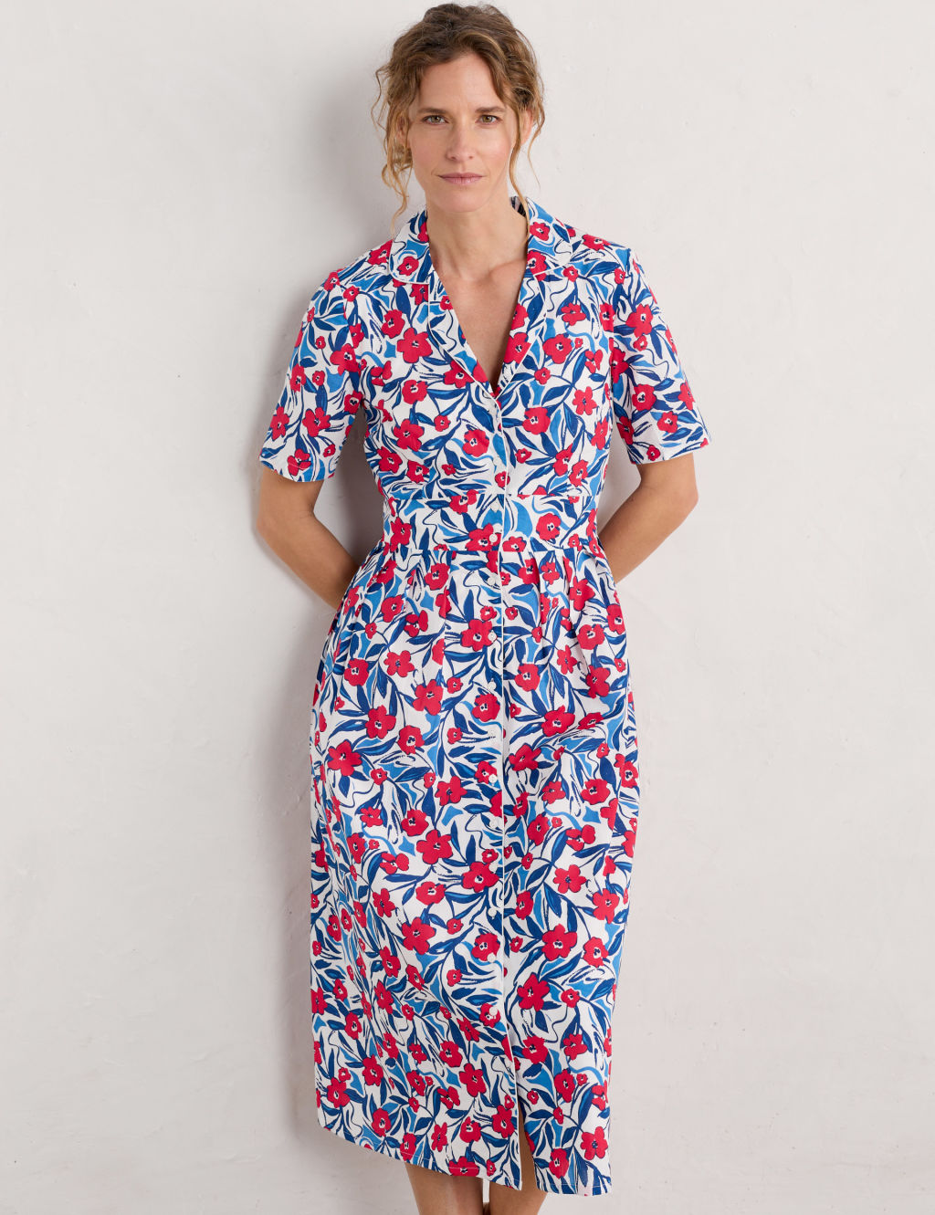 Pure Cotton Floral Midaxi Waisted Dress | Seasalt Cornwall | M&S