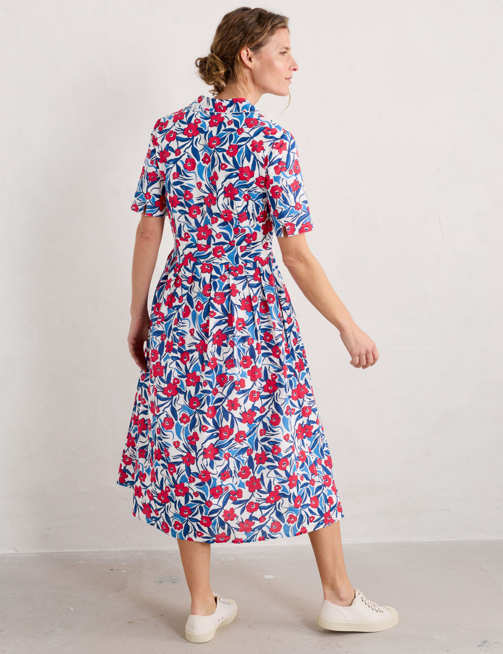 Pure Cotton Floral Midaxi Waisted Dress | Seasalt Cornwall | M&S
