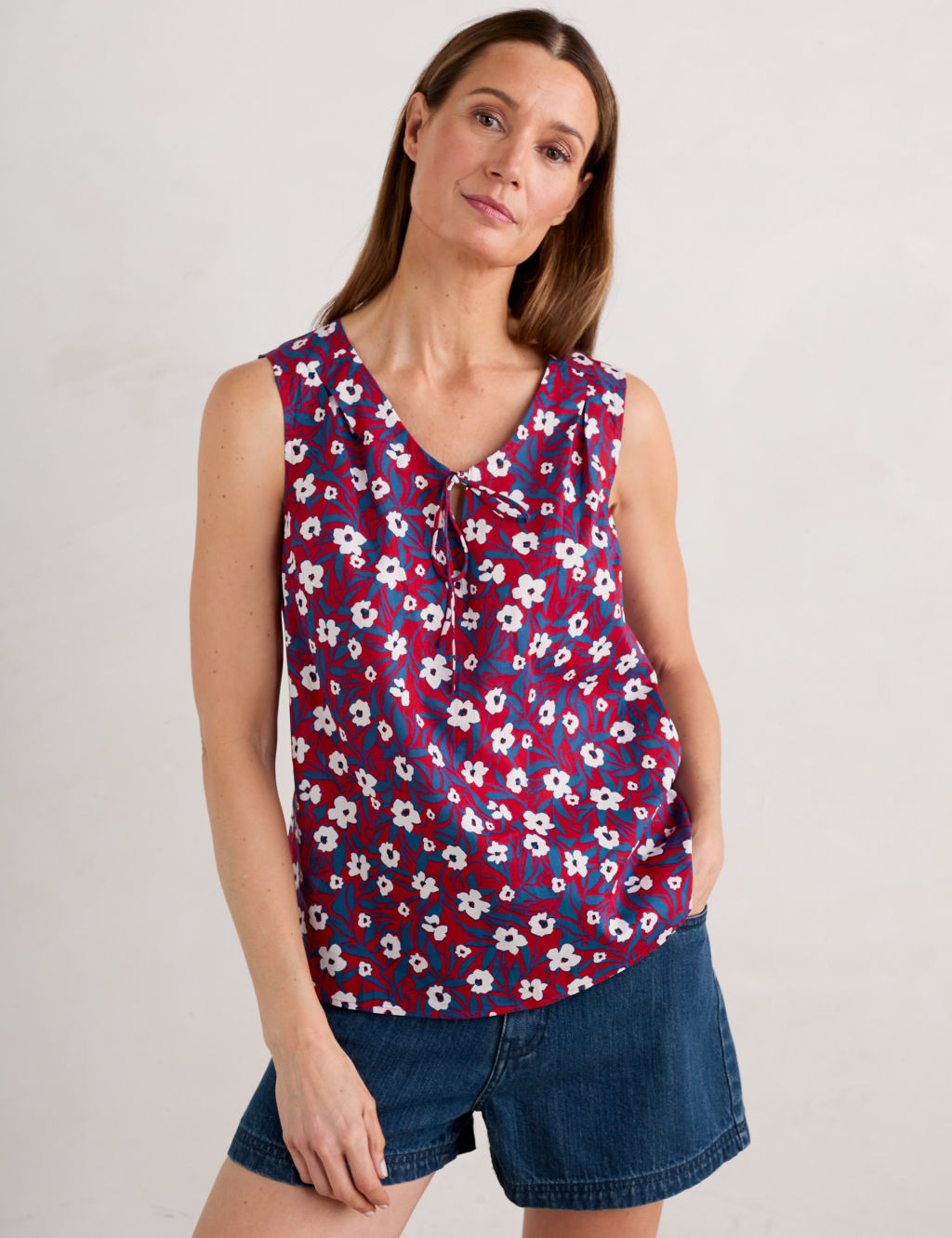 Pure Cotton Floral V-Neck Vest Top | Seasalt Cornwall | M&S