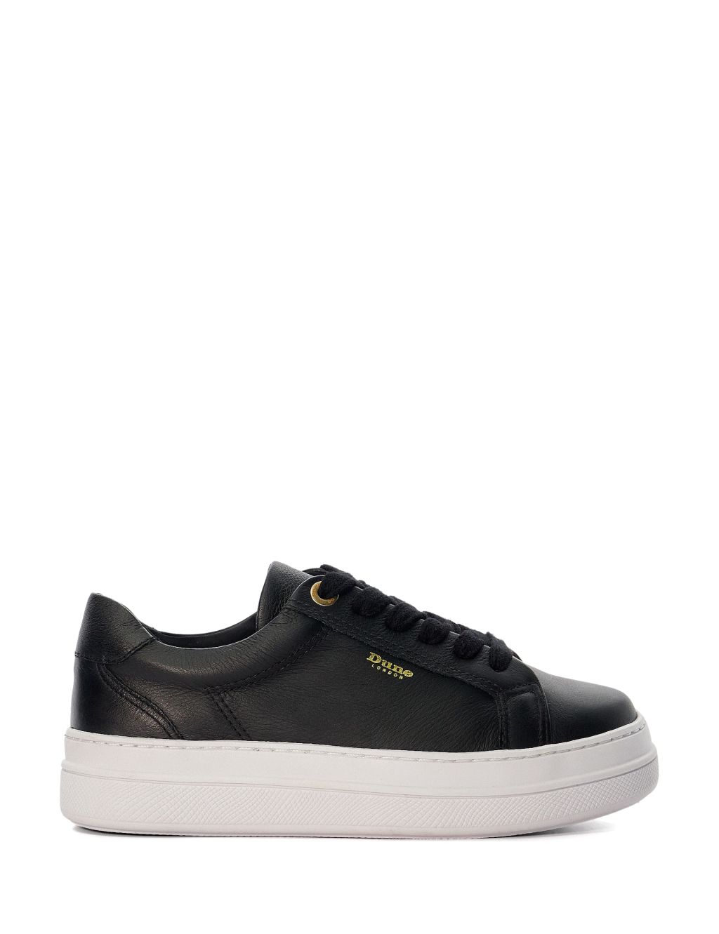 Leather Lace Up Flatform Trainers
