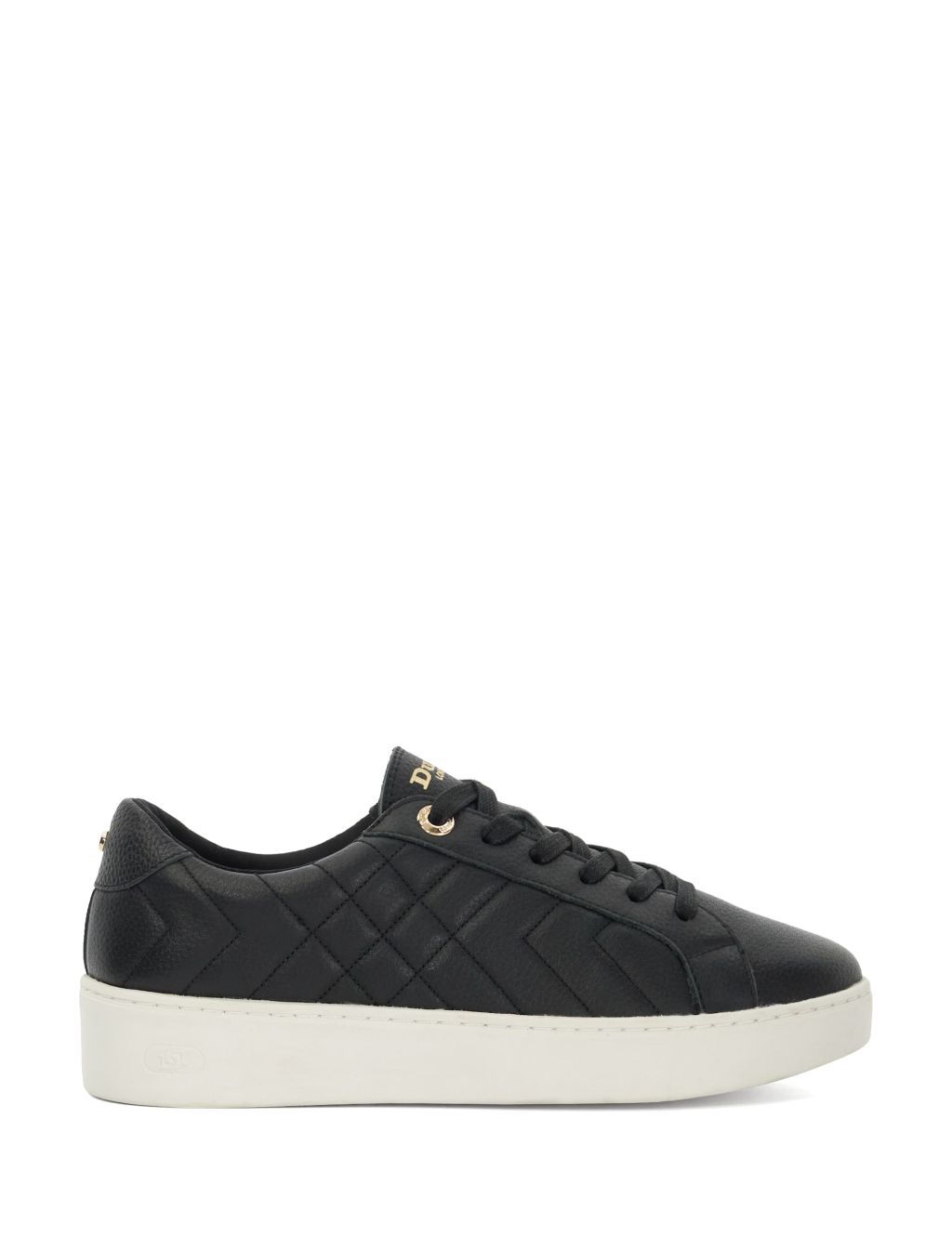 Leather Quilted Lace Up Trainers