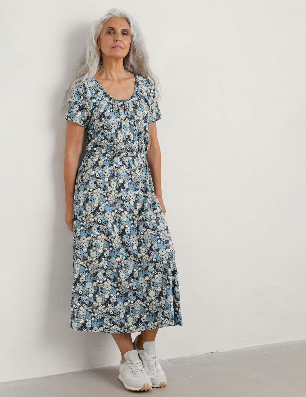 Floral Midi Waisted Dress 3 of 5