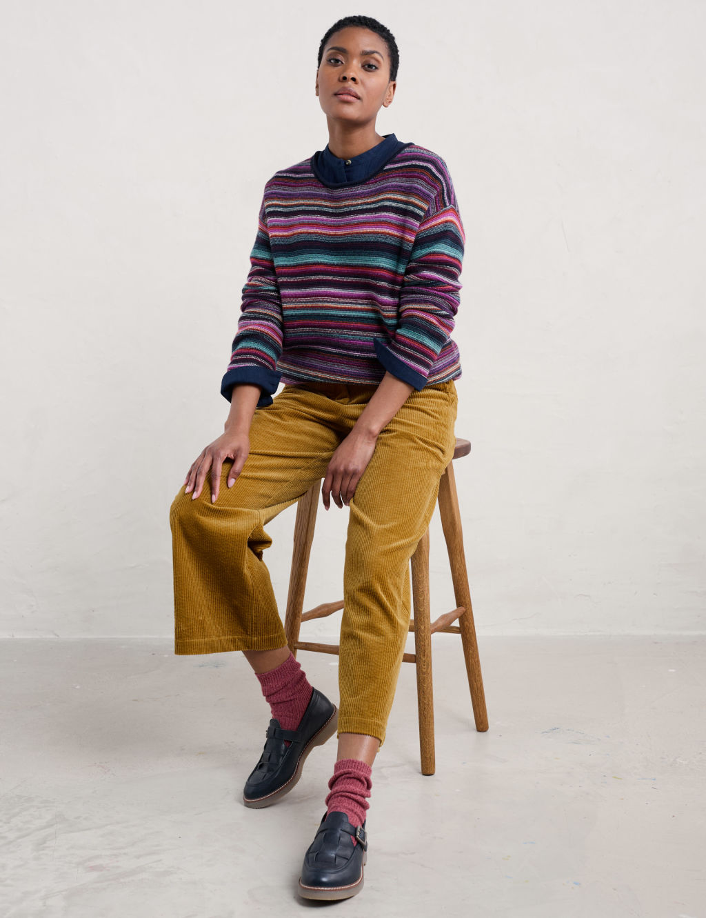 Merino Wool Rich Striped Jumper