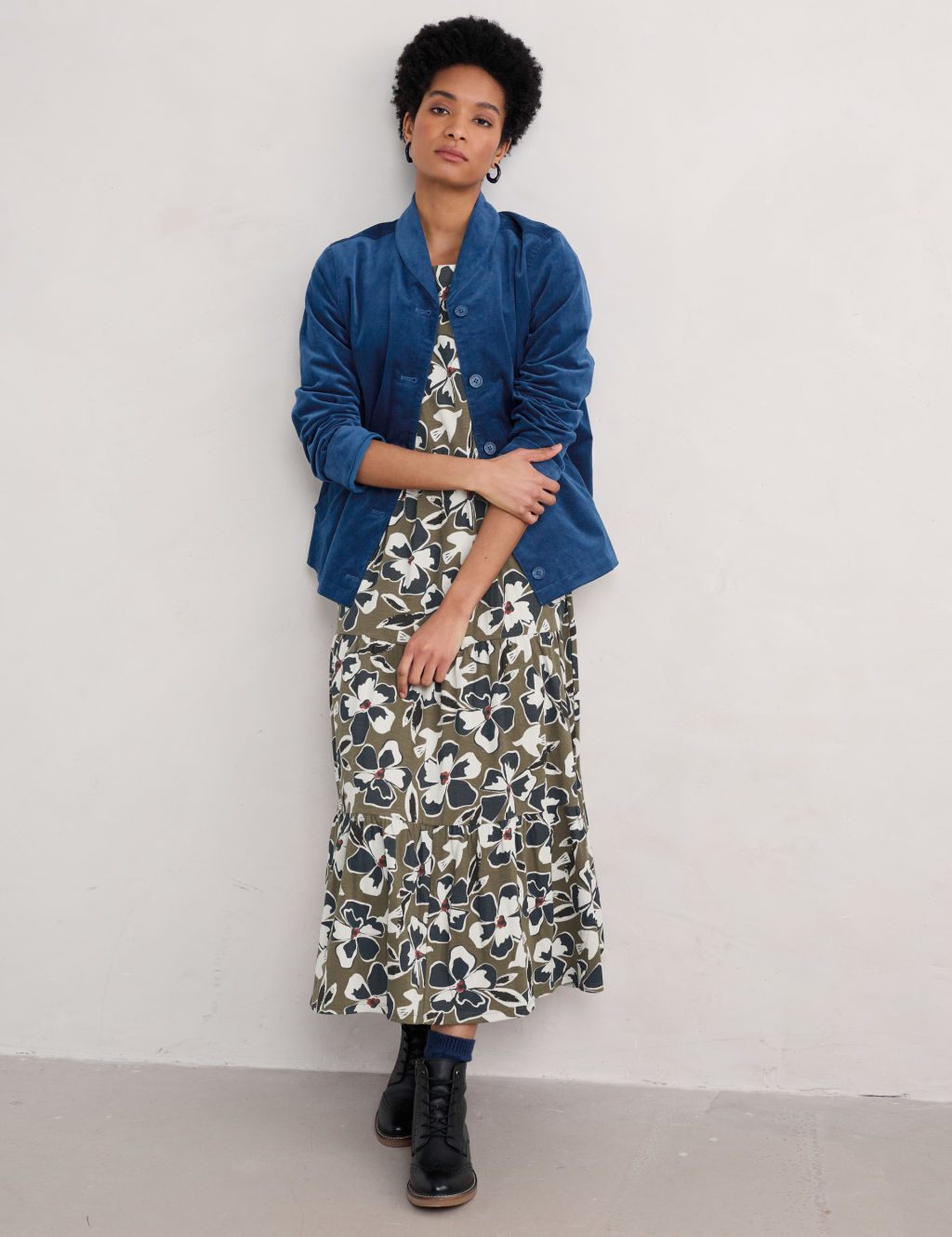 Cotton Rich Collared Short Jacket