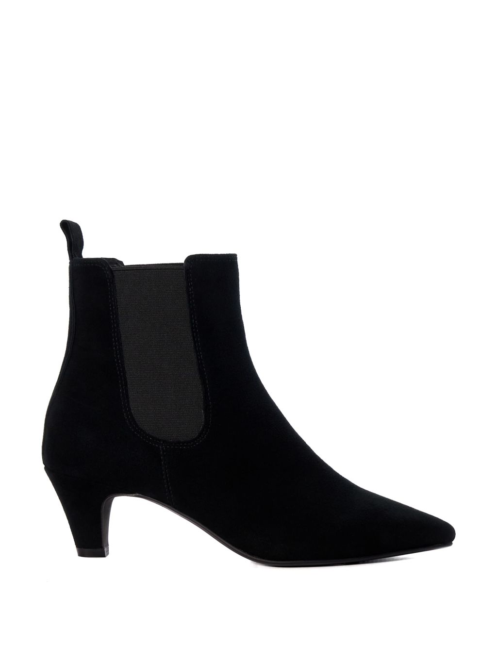 Suede Chelsea Kitten Heel Ankle Boots