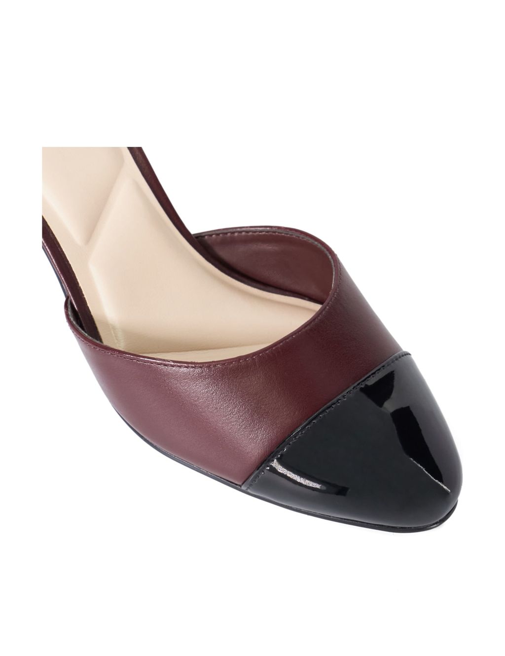 Leather Ankle Strap Block Heel Court Shoe 2 of 5