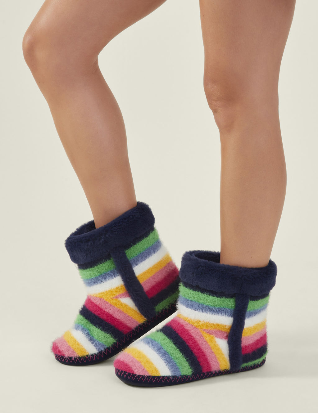 Striped Slipper Boots