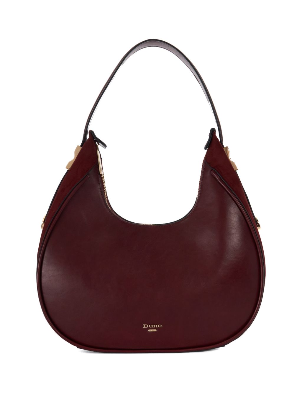 Zip Detail Structured Shoulder Bag