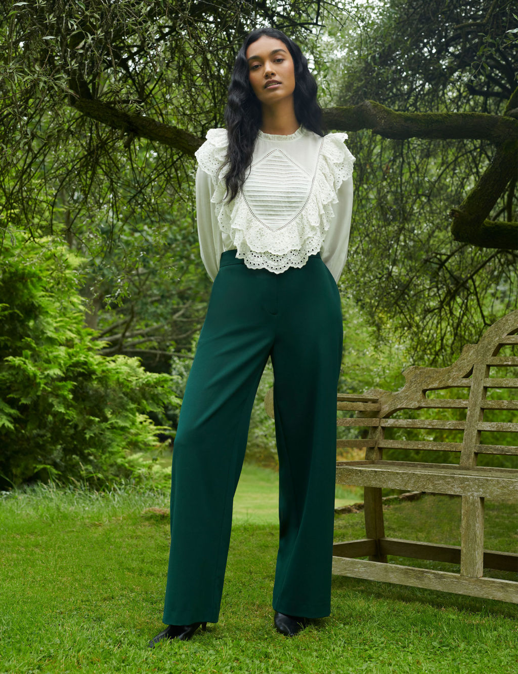 Pleated Wide Leg Trousers